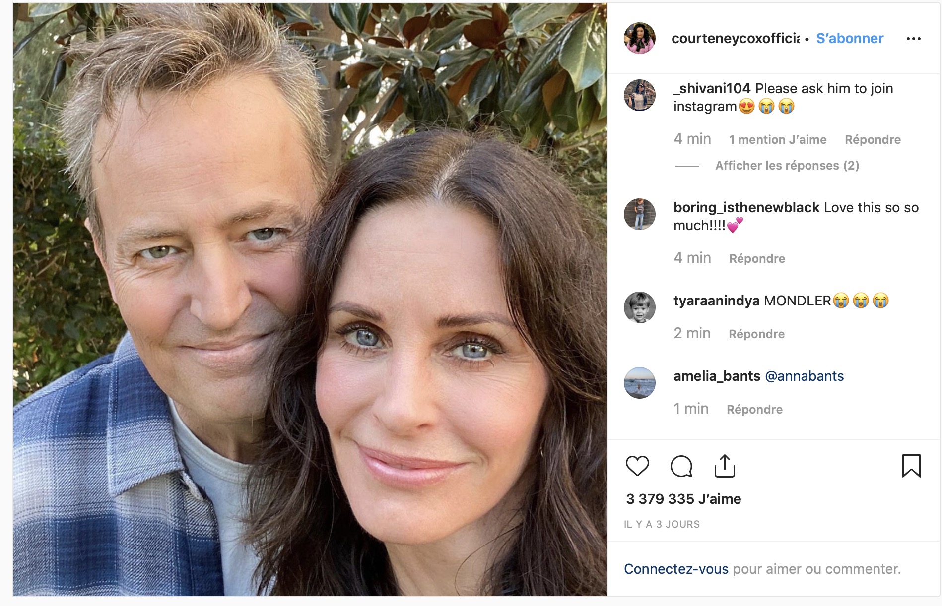 Friends reunited : le couple de la série sur Instagram !